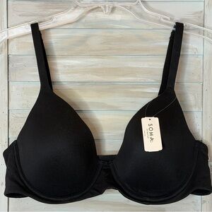Soma Embraceable Perfect Coverage Black Bra 40C NWT underwire style 570052203